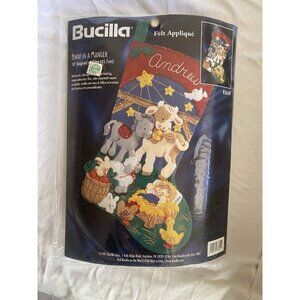 Bucilla Away In A Manager Felt Appliqué Christmas Stocking Kit Vintage 1997